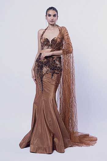 Molten Mirage Pre-Draped Lehenga Saree With Blouse