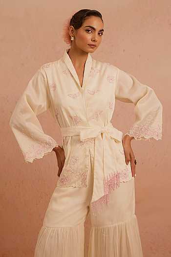 Gulnaar Embroidered Top & Gharara Set
