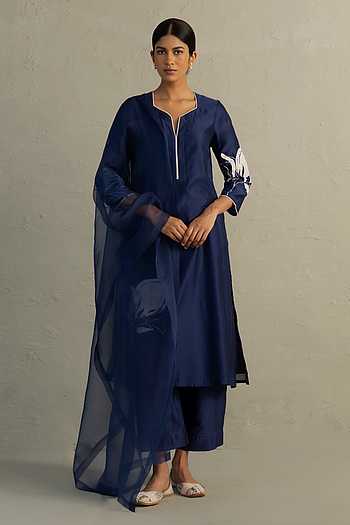 Floral Patchwork Embroidered Kurta Set