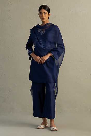 Neckline Embroidered Kurta Set