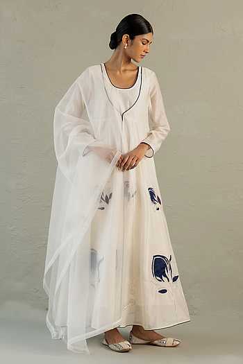 Patchwork Embroidered Anarkali Pant Set