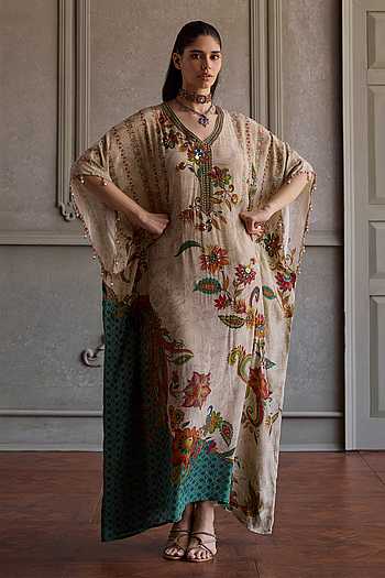 Jisha Floral Embroidered Kaftan