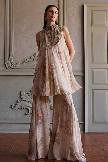 Simaya Embroidered Kurta & Sharara Set