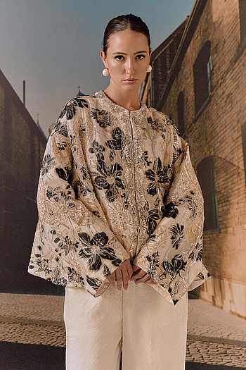 Embroidered Cape Jacket