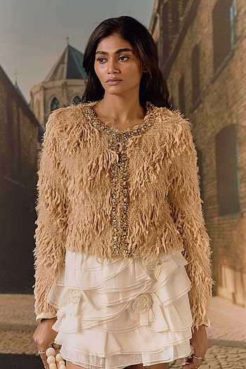Feathered Cropped Jacket