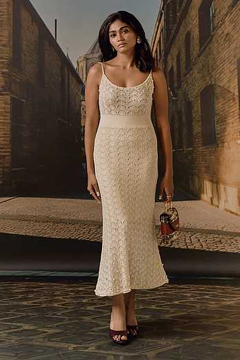 Textured Knit Midi Dress