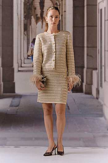 Stripe Knit Jacket & Skirt Co-ord Set