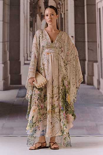Crystal Embellished Overlay Kaftan