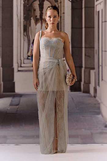 One-Shoulder Lace Net Dress