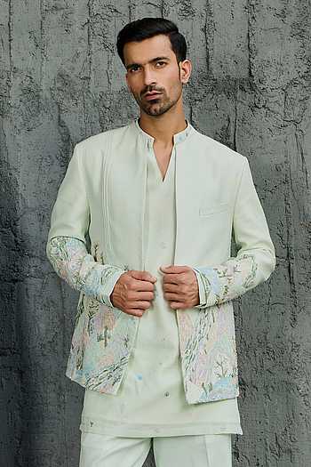 The Meadow Edit Jacket & Short Kurta Set