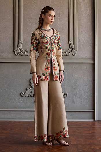 Celina Embroidered Kurta & Palazzo Set