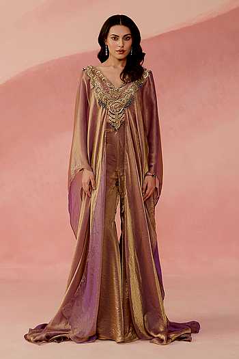 Fluid Goonj Embroidered Kaftan & Trouser Set