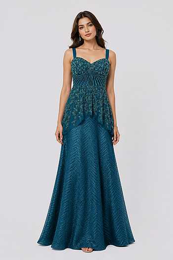 Embroidered Asymmetric Top Lehenga Set
