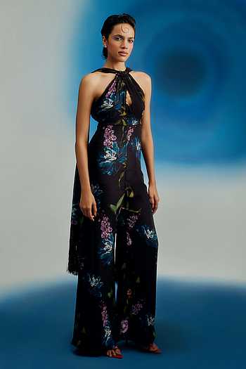 Printed Scarf Jumpsuit