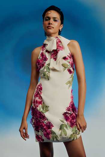 Wild Wisteria Print Short Dress