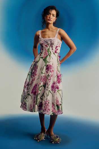 Wild Wisteria Print Dress
