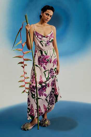 Cowl Printed Dress