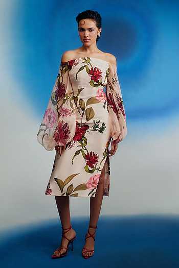 Off Shoulder Printed Dress