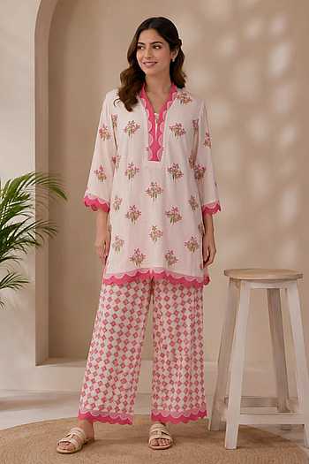 Scalloped Kurta Set