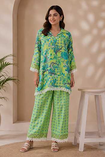 Tropical Print Kurta Set