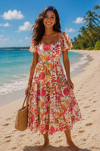 Tropical Print Dress