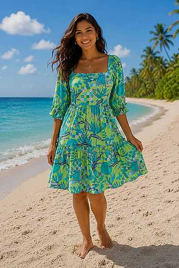 Printed Midi Dress