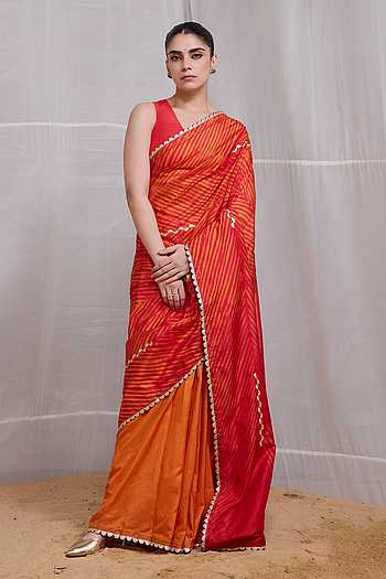 Dor Hand Embroidered Saree With Unstitched Blouse Piece