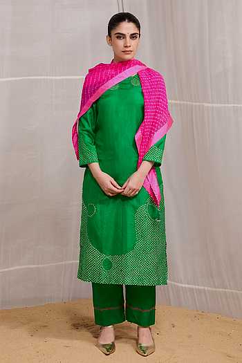 Raah Bandhani Pattern Kurta Set