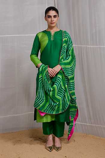 Saanjh Bandhani Pattern Kurta Set