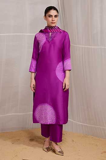 Saanjh Shibori Motif Kurta Set