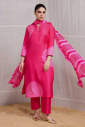 Saanjh Shibori Pattern Kurta Set