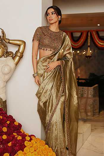 Svarnalekha Jadau Saree With Blouse
