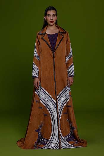 Hind Printed Jacket With Dress