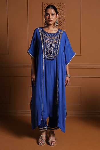 The Aks Embroidered Kaftan & Pant Set