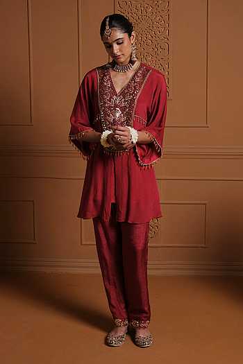 The Giraha Yoke Embroidered Kaftan & Pant Set