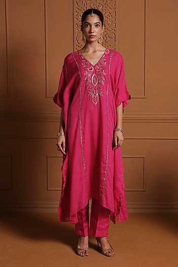 The Shama Embroidered Kaftan & Pant Set