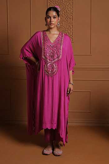 The Zeenat Embroidered Kaftan & Pant Set