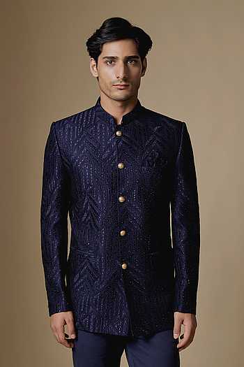 Geometric Embroidered Bandhgala Jacket