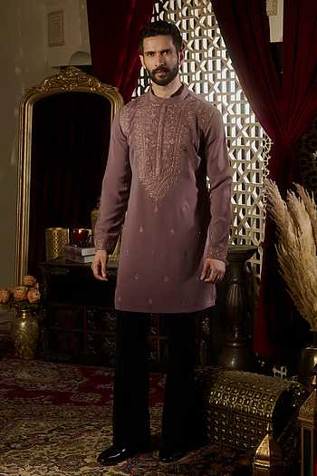 Dusk Placement Embroidered Kurta Set