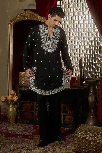 Frost Floral Embroidered Kurta Set
