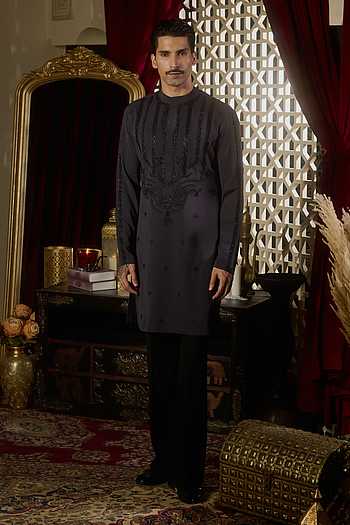 Dim Embroidered Kurta Set