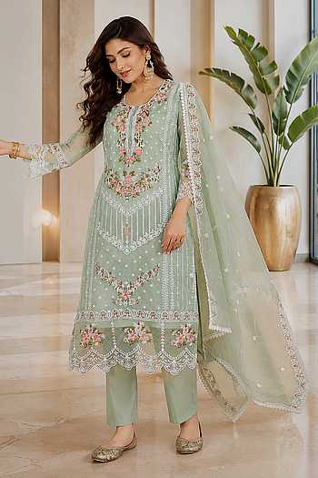 Embroidered Straight Kurta Set