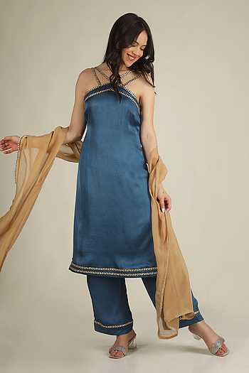 Border Embroidered Kurta Set