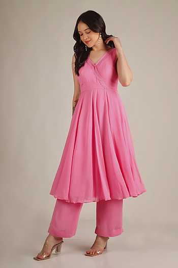 V Neck Anarkali & Pant Set