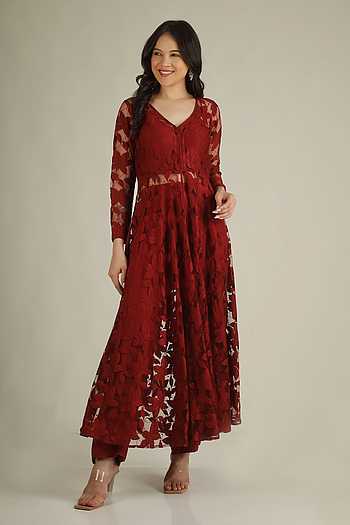 Floral Embroidered Jacket & Pant Set