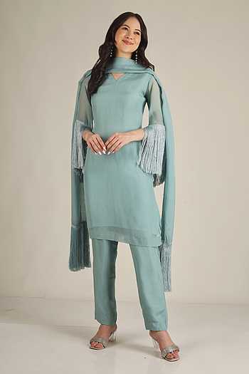 Fringe Bordered Kurta Set
