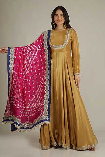 Neckline Embellished Anarkali With Dupatta
