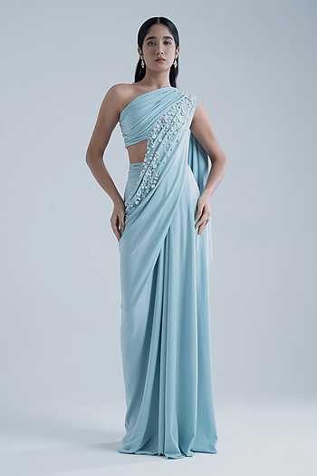 One Shoulder Embroidered Gown