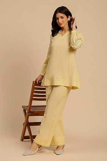 Applique Embroidered Top & Pant Set
