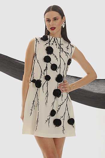 Floral Embroidered Short Dress